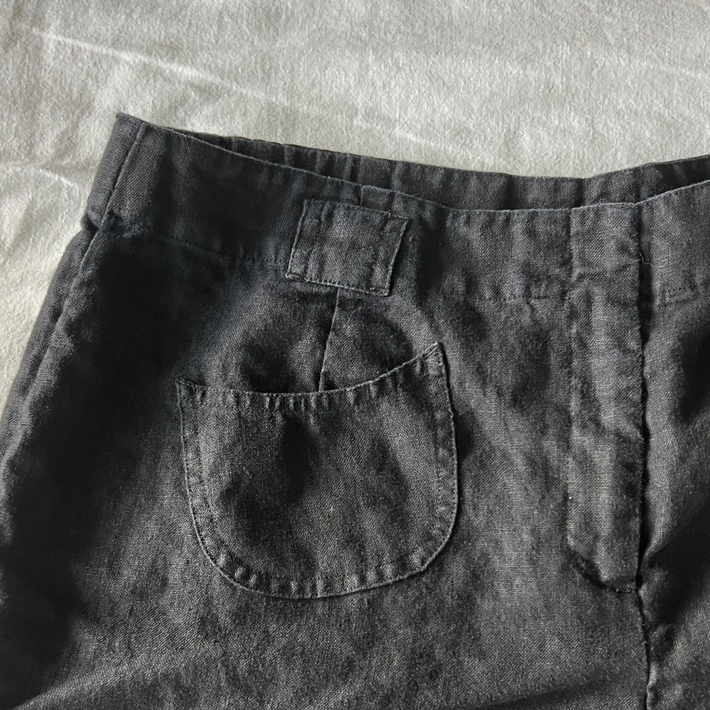 J. Jill Black 100% Linen Crop Trousers Sz 12P - Picture 4 of 9